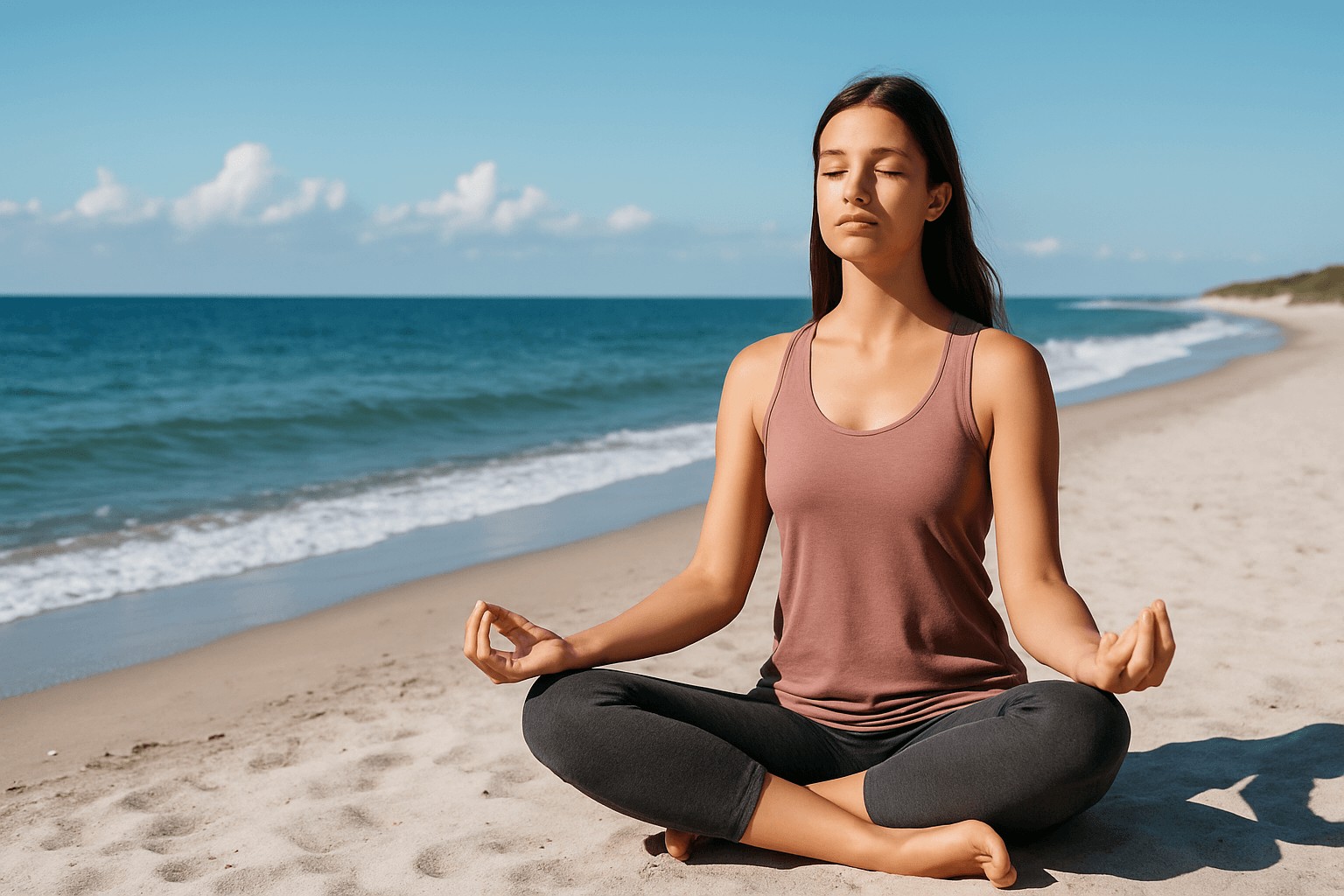 yoga på stranden